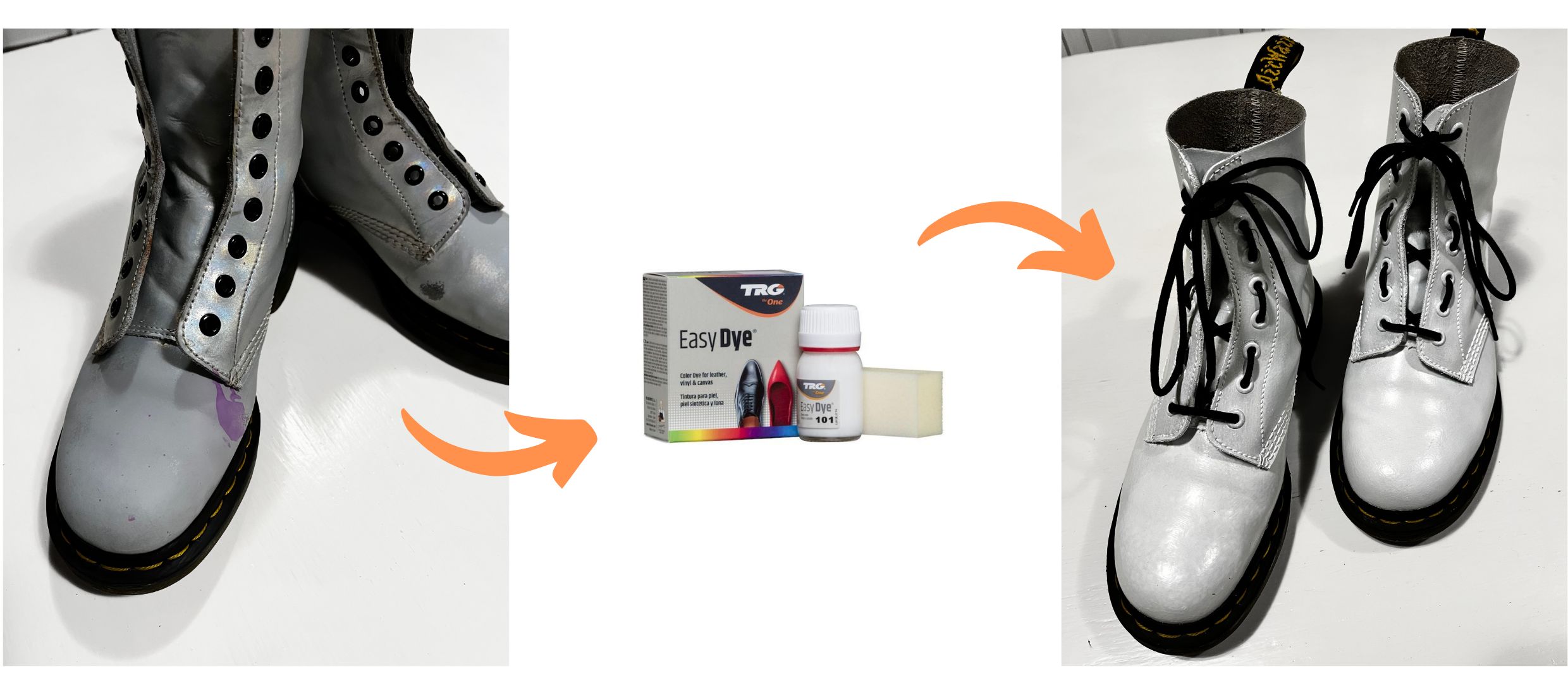 Bílá Barva na kožené pohorky Easy Dye TRG White 101-2